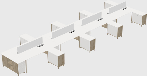 L-shaped Shared Desk