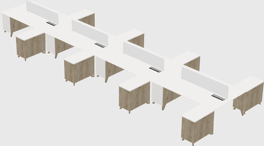 L-shaped shared desk