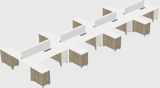 L-shaped shared desk