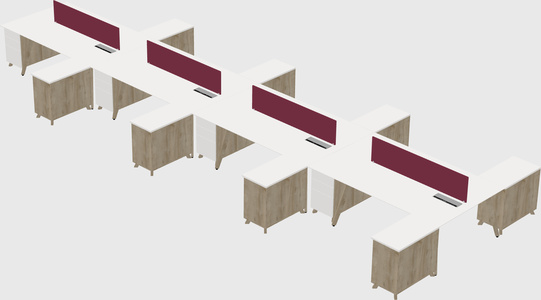 L-shaped shared desk