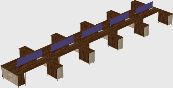L-shaped shared desk