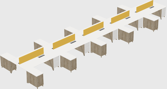 L-shaped shared desk