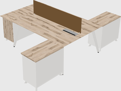 L-shaped shared desk