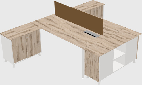 L-shaped shared desk