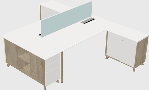 L-shaped Shared Desk