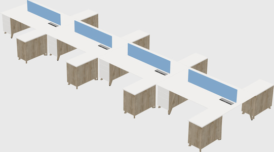 L-shaped shared desk