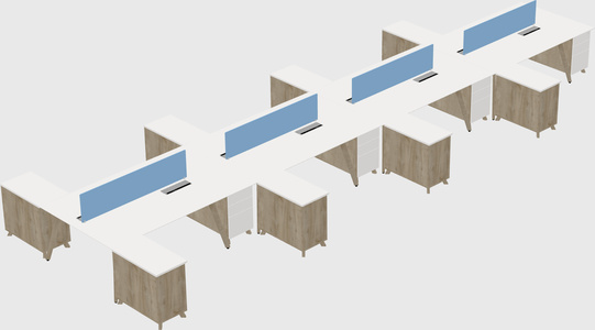 L-shaped shared desk