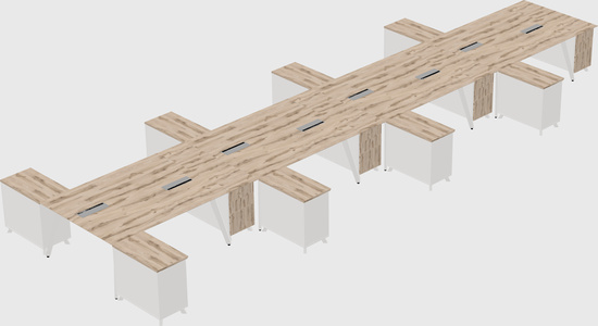 L-shaped shared desk