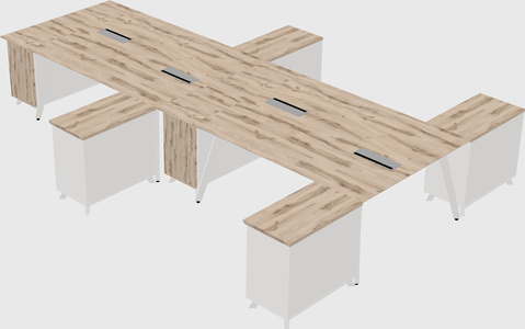 L-shaped shared desk