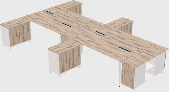 L-shaped shared desk