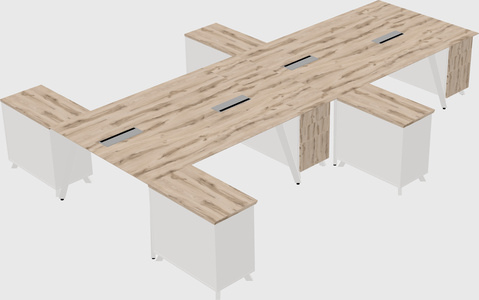 L-shaped shared desk