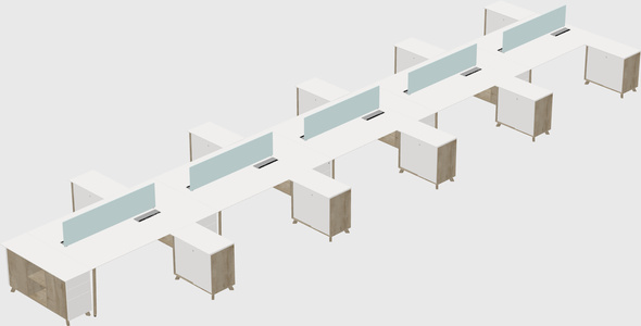 L-shaped shared desk