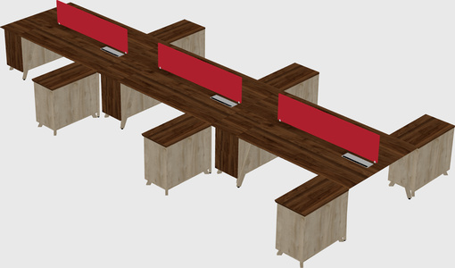 L-shaped shared desk
