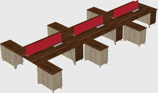 L-shaped shared desk