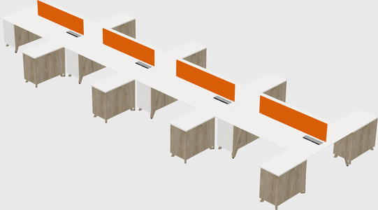 L-shaped shared desk