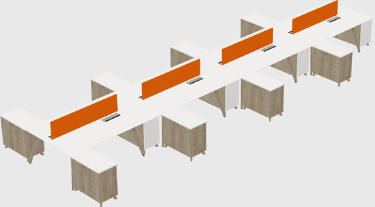 L-shaped shared desk