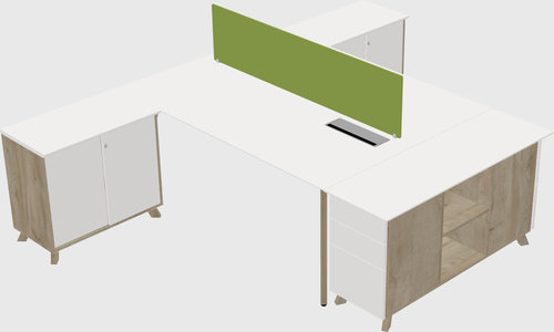 L-shaped shared desk