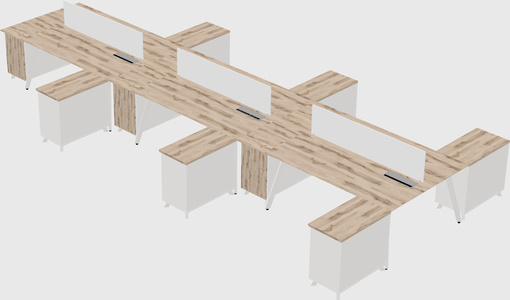 L-shaped shared desk