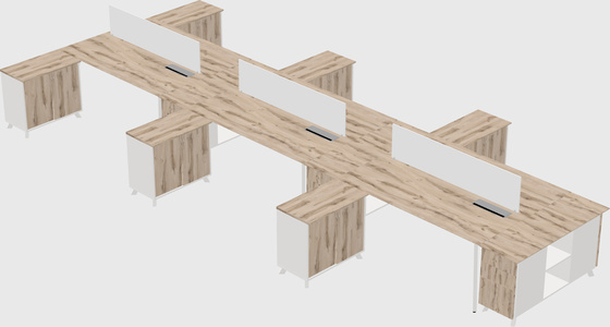 L-shaped shared desk