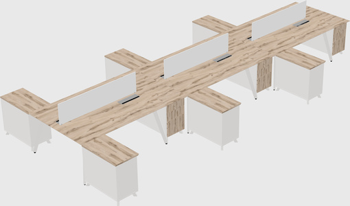 L-shaped shared desk