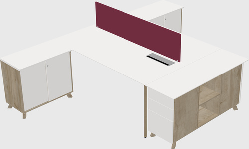 L-shaped shared desk