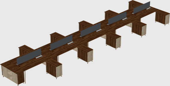 L-shaped shared desk