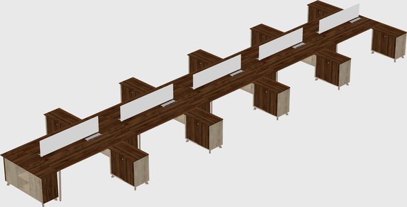 L-shaped shared desk