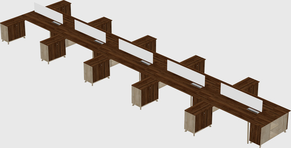 L-shaped shared desk