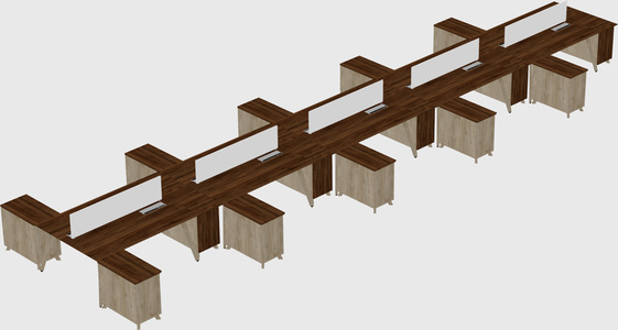 L-shaped shared desk