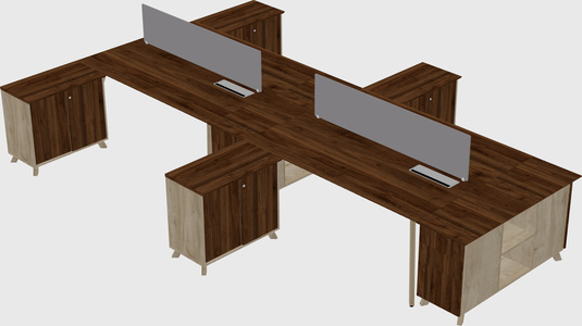 L-shaped shared desk
