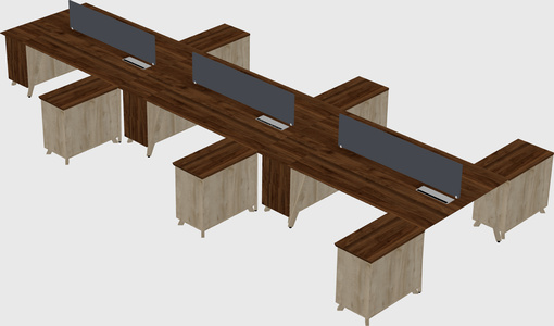 L-shaped shared desk