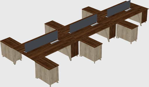 L-shaped shared desk