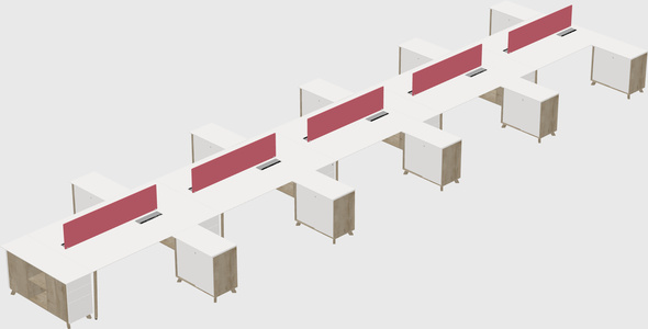 L-shaped Shared Desk