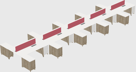 L-shaped shared desk