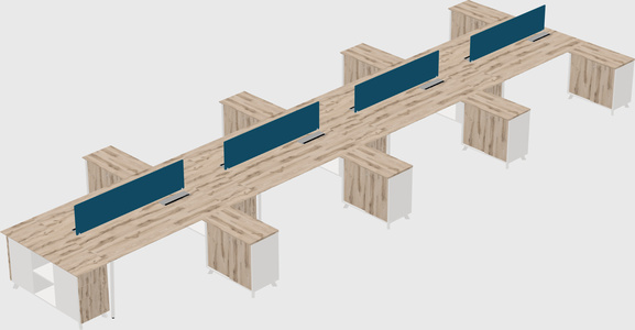 L-shaped shared desk