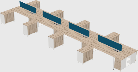 L-shaped shared desk