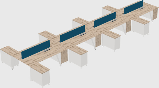 L-shaped shared desk