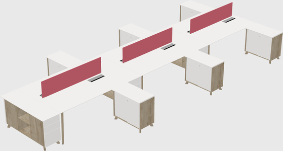 L-shaped Shared Desk