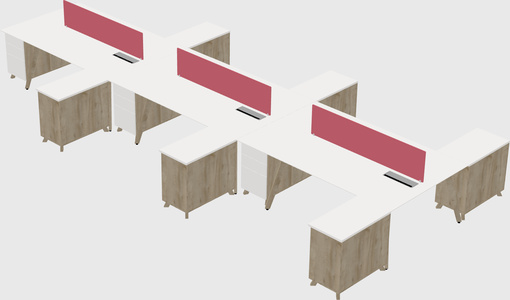 L-shaped shared desk