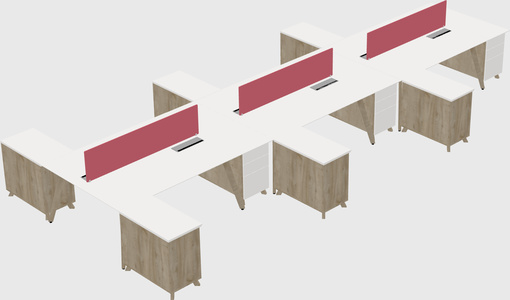 L-shaped shared desk