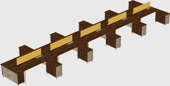 L-shaped shared desk