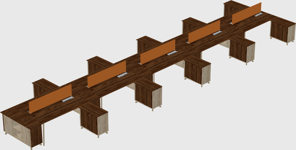 L-shaped shared desk