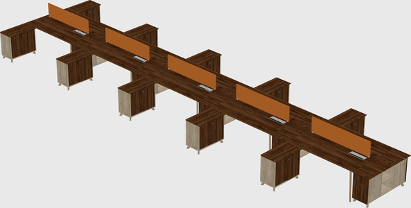 L-shaped shared desk