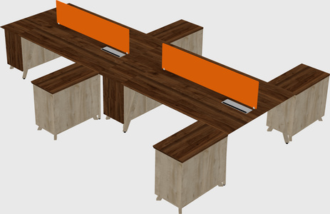 L-shaped shared desk