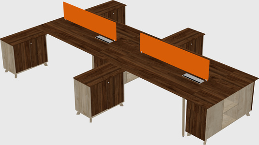 L-shaped shared desk