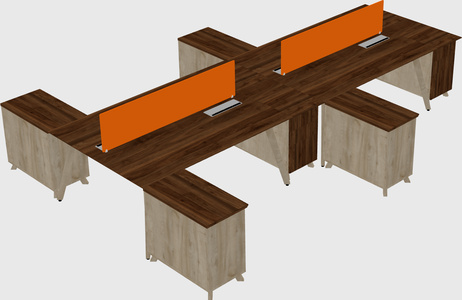 L-shaped shared desk