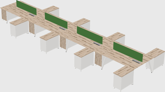 L-shaped shared desk