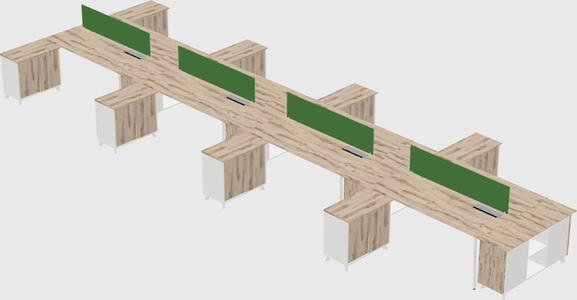 L-shaped shared desk