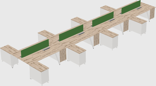 L-shaped shared desk