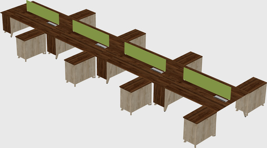 L-shaped shared desk
